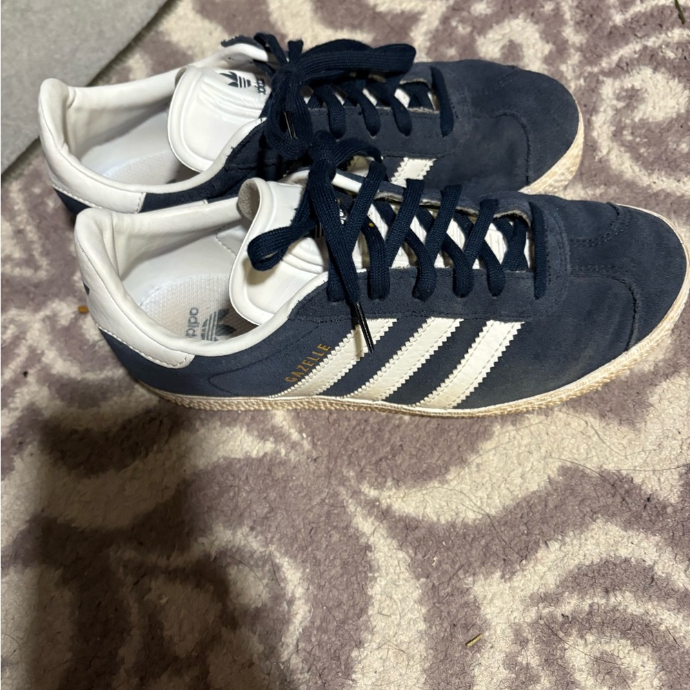 Adidas Blue and White Gazelle Sneakers